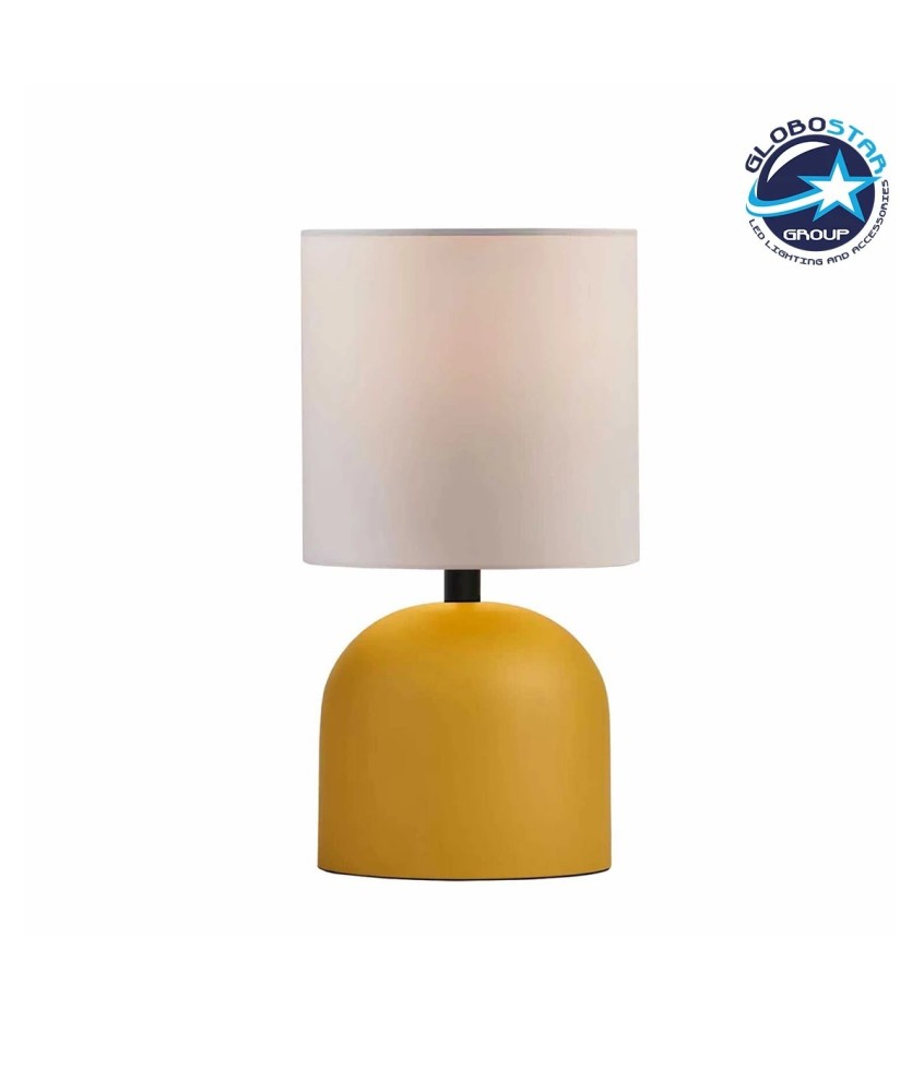 GLOBOSTAR® LOREN 204-0137 Μοντέρνο Επιτραπέζιο Φωτιστικό Πορτατίφ με Ντουί 1 x E14 AC 220-240V IP20 - Κίτρινο & Μπεζ - Μ15 x Π15 x Υ31cm